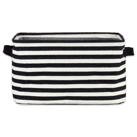 DII® Stripes PE-Coated Herringbone Woven Cotton Laundry Bin Set